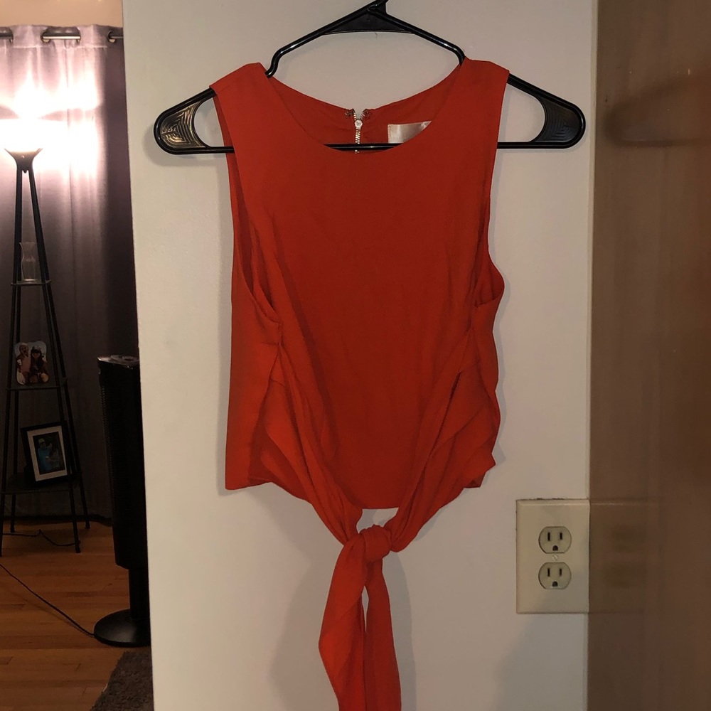 Tie front tank top